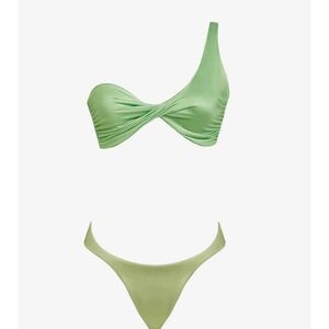 Baobab Ola Bikini - Green Tea/Matcha - Asymmetrical Green Bikini Size M